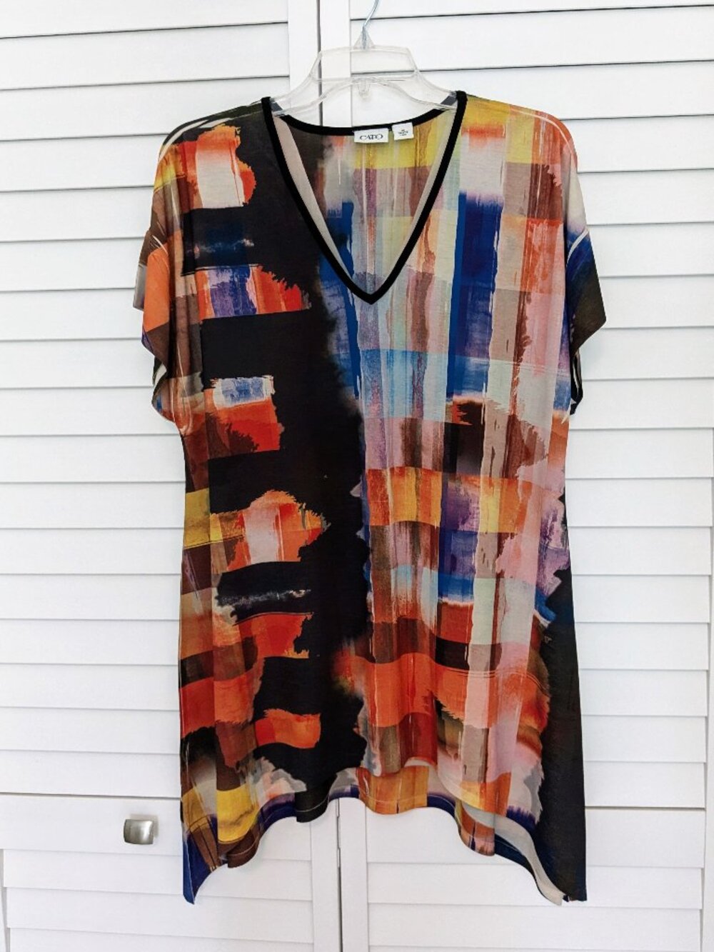 Multicolor Knit Duster Kimono Top Shirt Blouse or Coverup for the pool or beach